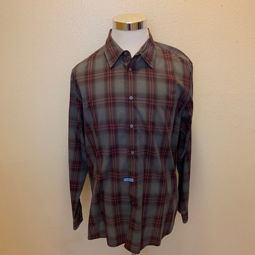 John Varvatos XL Plaid Button Down Shirt